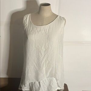 😄Elena Baldi silk sleeveless blouse flowy large